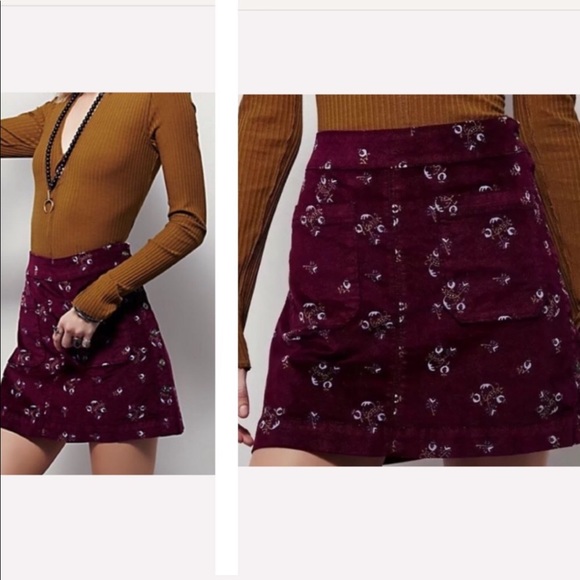 FREE PEOPLE / retro Good Times Printed Mini Skirt - Picture 2 of 6